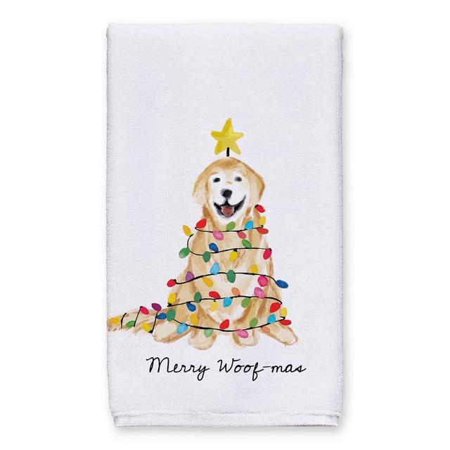 Golden Christmas Tree Tea Towel