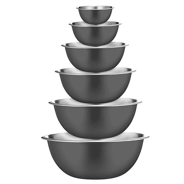 Stainless Steel Mixing Bowls (Set of 6) Stainless Steel Mixing Bowl Set - Easy To Clean, Nesting Bowls for Space Saving Storage, Great for Cooking, Baking, Prepping