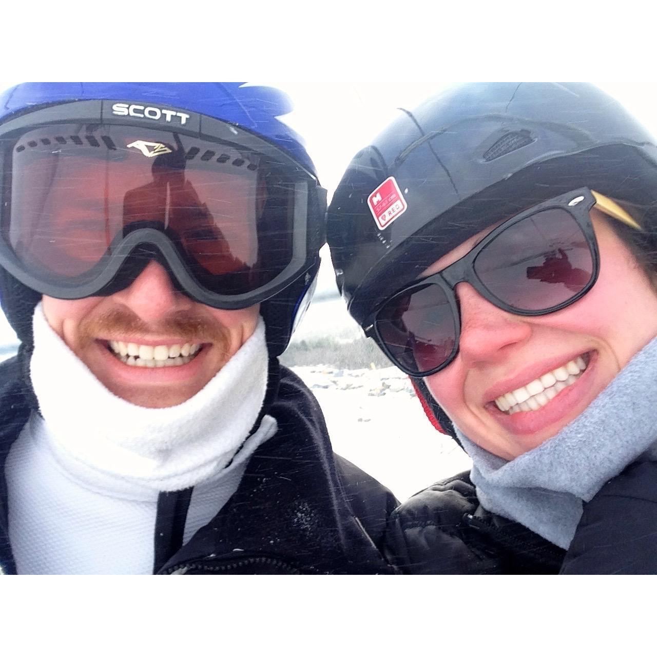 Kaya learns to ski!