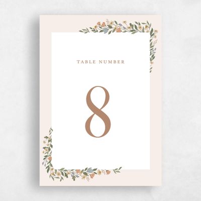 Linen, Beige Wedding Table Number - Florentina