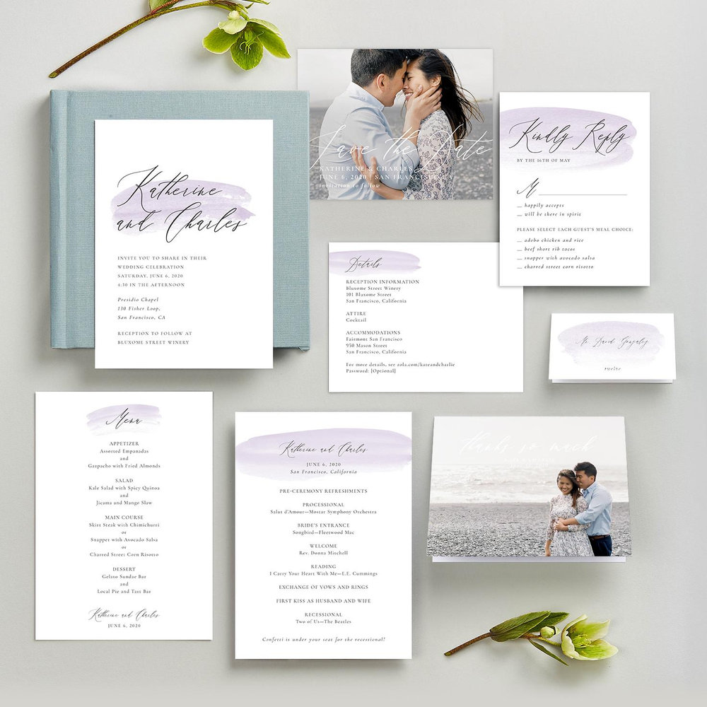 Violin Type | White | Zola Save The Dates