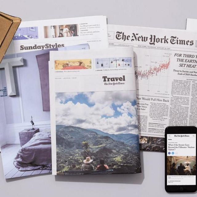 New York Times print + digital subscription 6 mos