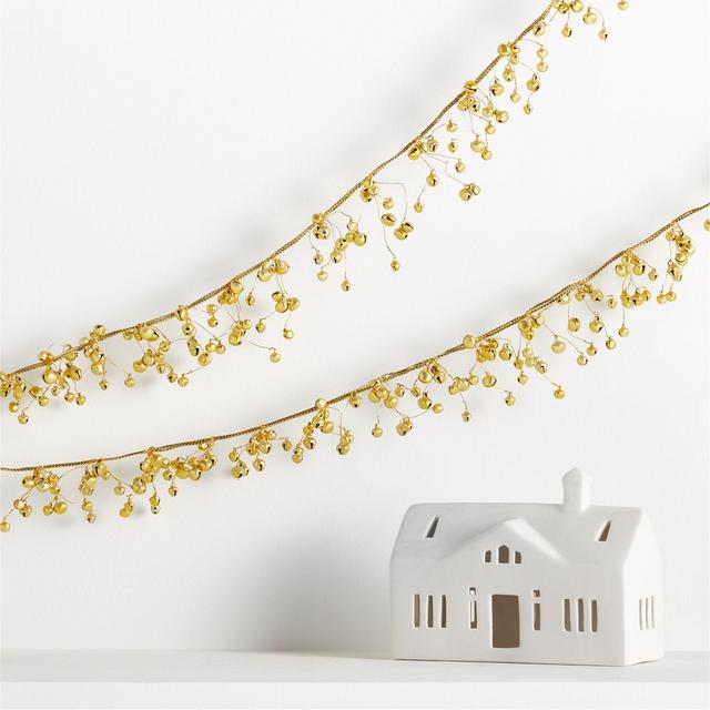 Jingle Bell Garland Gold 6'
