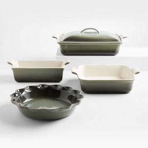 Le Creuset Heritage Nuit 5-Piece Stoneware Bakeware Set + Reviews | Crate & Barrel