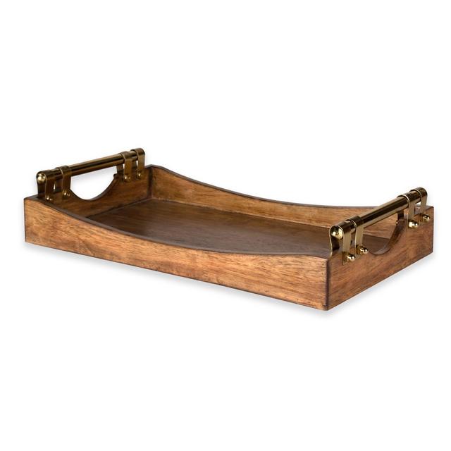 Kate and Laurel Ormond Rectangular Wood Tray in Walnut