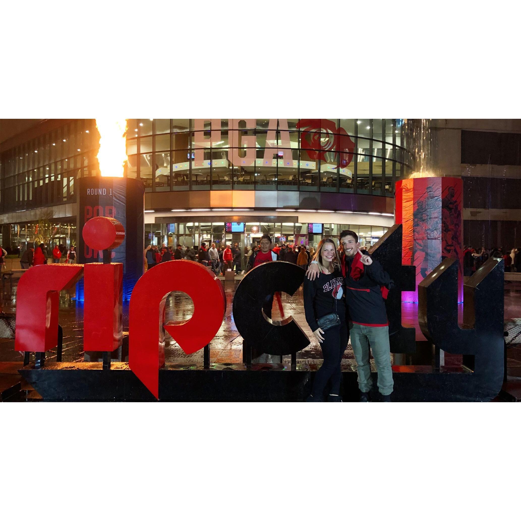 Blazer playoff game for their 2 year anniversary