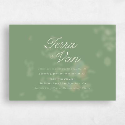 Bright Sage, Green Wedding Invitation - Ola Landscape
