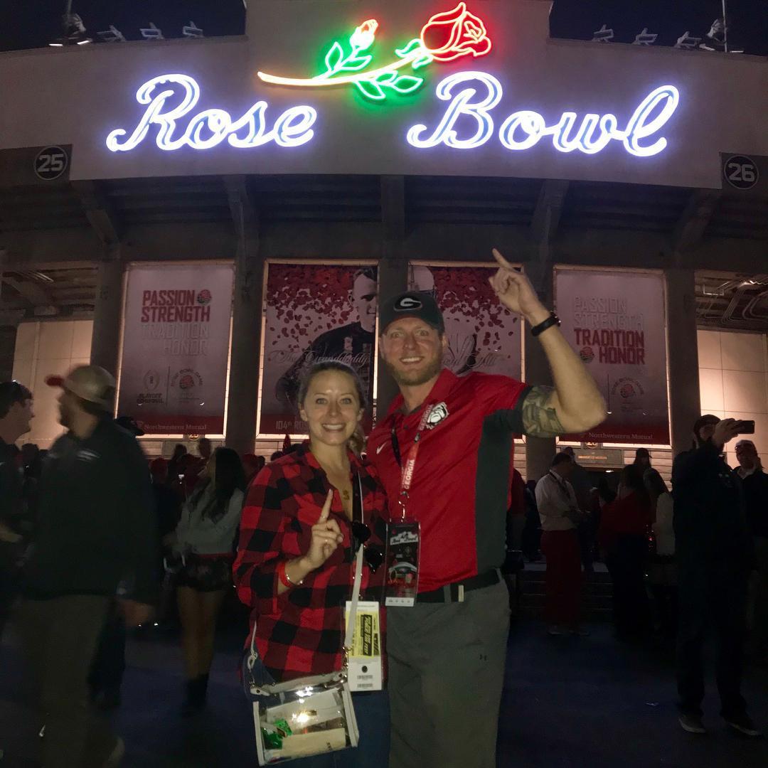 Watching our Dawgs win the Rose Bowl in Pasadena in 2018! Greatest football game we have ever been to!