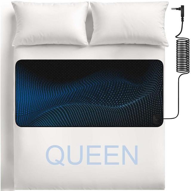 Grounding Mat for Bed, Grounding Pad for Sleeping, Tear-Resistant PU Leather Grounding Mattress with Cord (27"x60", Queen, Charcoal)