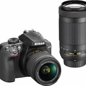 Nikon - D3400 DSLR Camera with AF-P DX 18-55mm G VR and 70-300mm G ED Lenses - Black