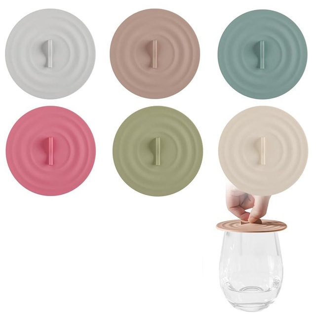 Silicone Cup Lids Silicone Cup Covers 6 Color Food Grade Anti-dust Airtight Seal Lids for Mugs，Tea/Coffee Mug Covers (6PCS)