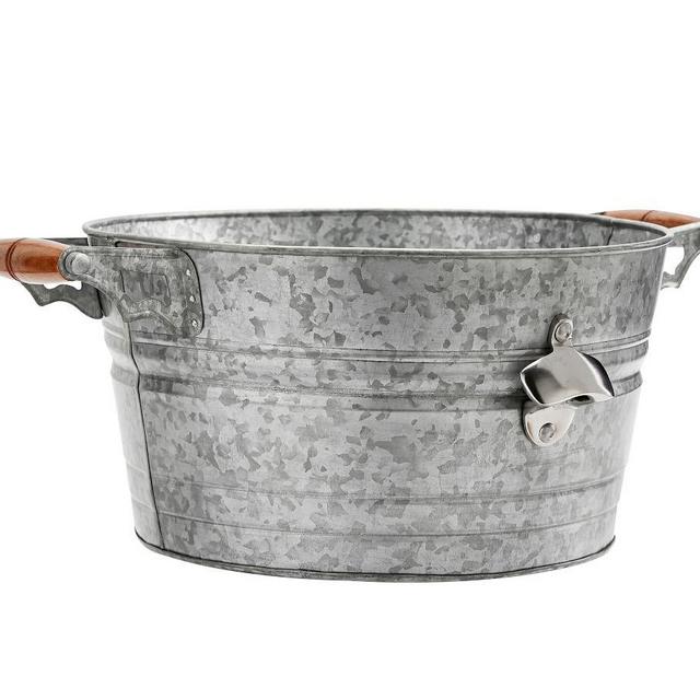 Rivet Galvanized Metal Small Party Bucket
