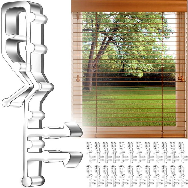 24 PCS Hidden Channel Valance Clips, 2-1/8inch Clear Plastic Blinds Clips for Valance with a Groove in The Back