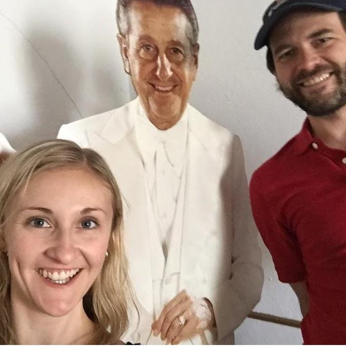 One with the big guy (Christopher has been working on a Lawrence Welk book).