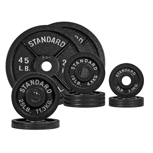 CAP Barbell 2-Inch Olympic Cast Iron Plate Weight Set | 75-285 lbs | Multiple Options