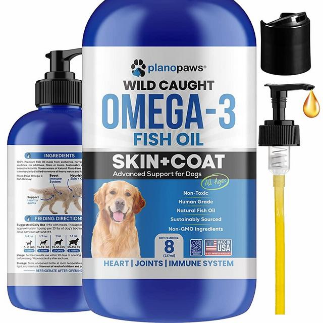 Omega 3 Fish Oil for Dogs - Better Than Salmon Oil for Dogs - Dog Fish Oil Supplement for Shedding, Allergy, Itch Relief - Supports Dry Skin, Joints - Dog Skin and Coat Supplement - Fish Oil Liquid