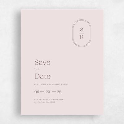 Pink Simple Wedding Save the Date - Bridgetown Corner