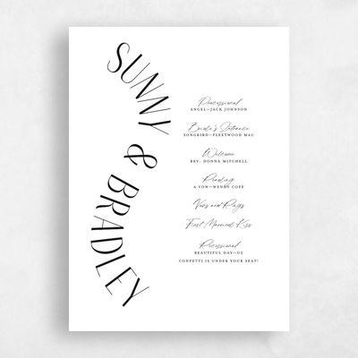 White Simple Wedding Program - Lark