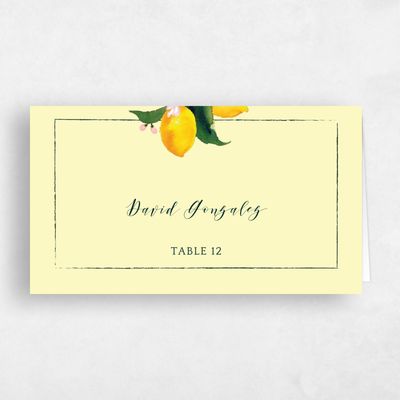 Yellow Wedding Place Card - Folly