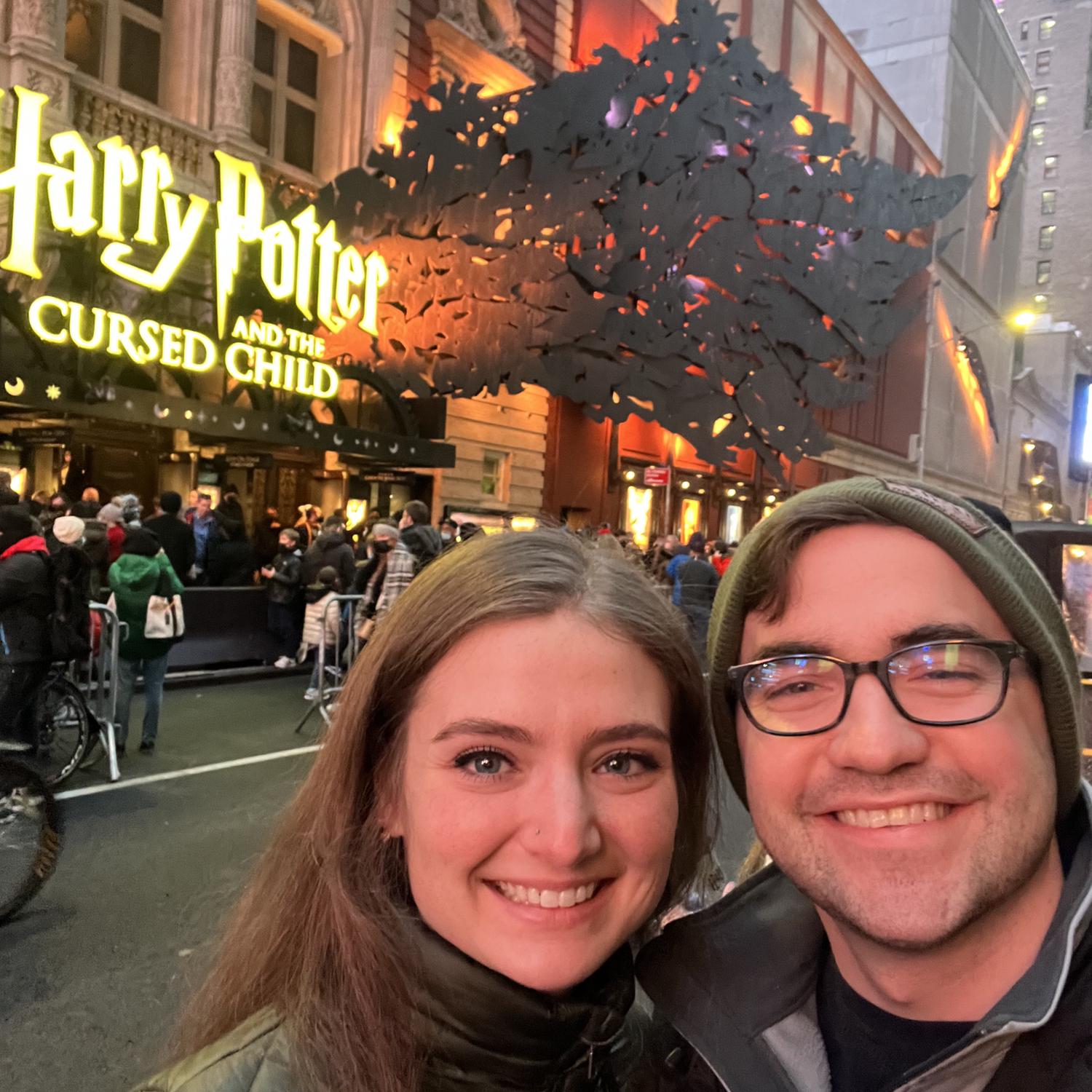We are two of the biggest Harry Potter nerds and saw it on Broadway in NYC, 2021