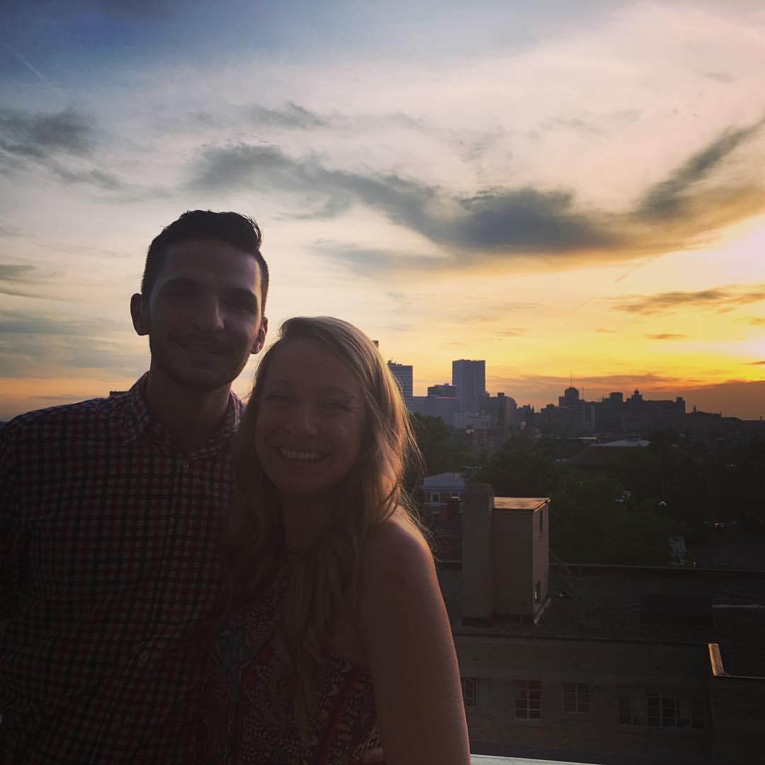 Us above the city we're about to get married in. <3