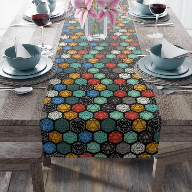 DnD Table Runner | Dungeons and Dragons Cotton Table Runner | DnD Gamer Home Decor | Dungeon Master Gift | Gift for Gamer | Nerd Gift