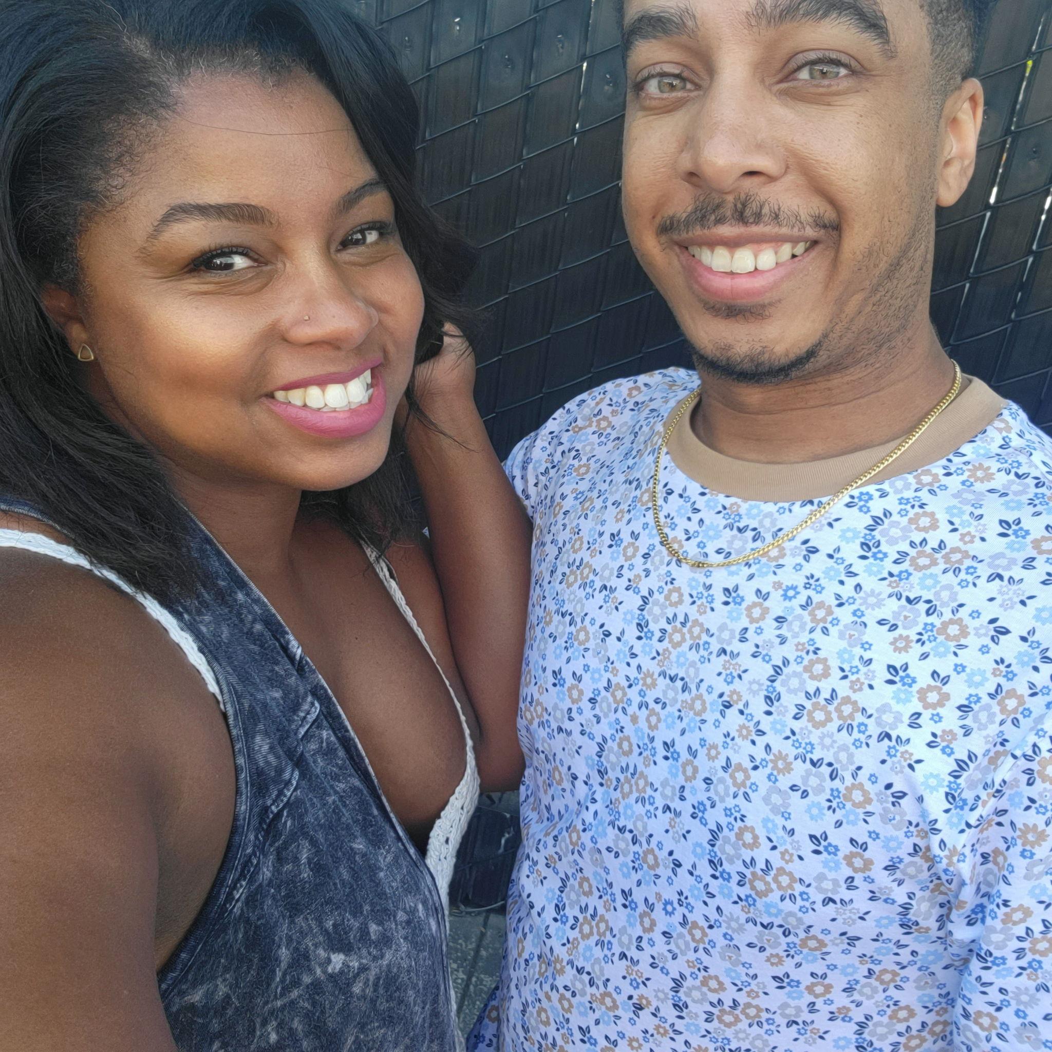 The day we became official, we went to Six Flags like two big kids! This was waiting in line for one of the rides.