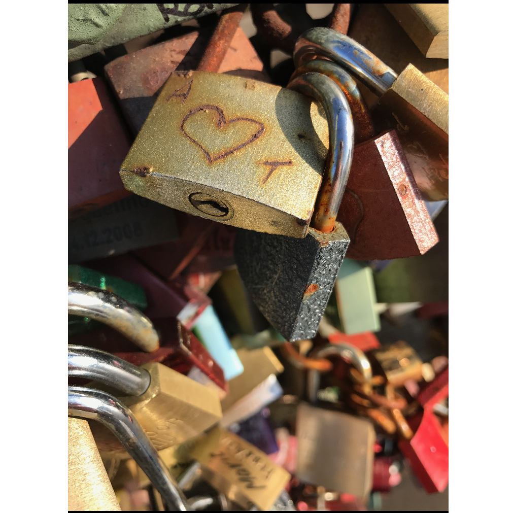 Trent surprised Avery when he went to Germany and placed an engraved lock with their initials on Cologne's Love Lock Bridge. This is one of Avery's favorite things Trent has ever done for her :)