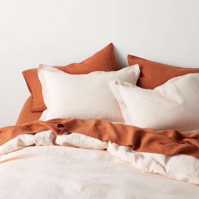 Natural Hemp Fiber Elegant Pink King-Size Duvet Cover