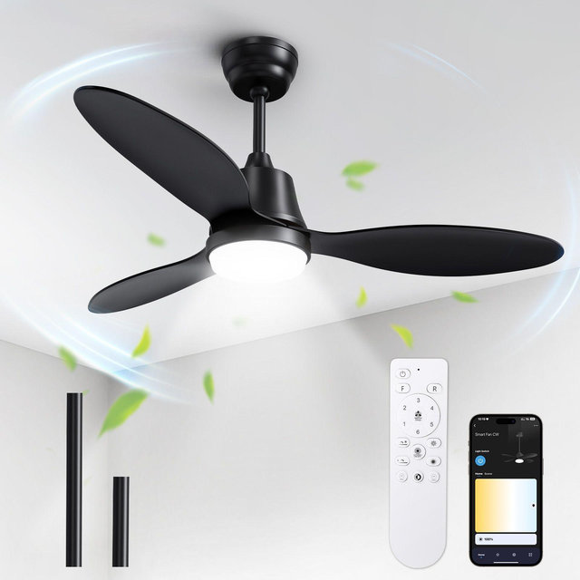 Blitzhome 42" 3-Blade Smart Ceiling Fan with LED Light & Remote Control 6 Speeds for Bedroom Patio