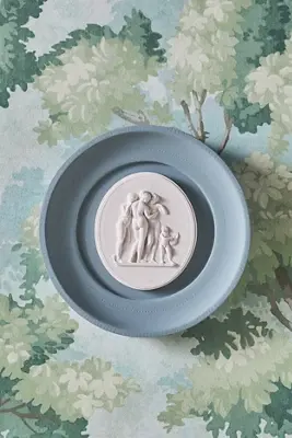 STATUETTE Blue Plaster Framed Intaglio Gallery Wall Charm