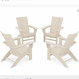 Sand - 4-Piece Modern Curveback Adirondack Conversation Set