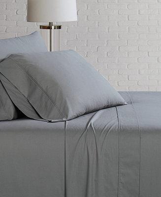 Solid Cotton Percale Queen Sheet Set