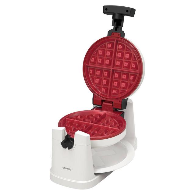 CRUXGG Rotating Ceramic Nonstick Waffle Maker - Snow