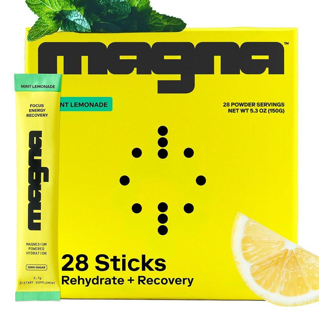 MAGNA Electrolytes Powder Drink Mix for Hydration, Energy & Focus Support with Magnesium L Threonate (28 Servings, Mint Lemonade)
