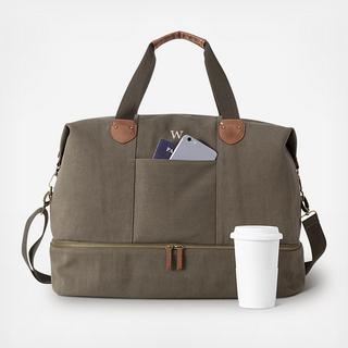 Personalized Dark Green Canvas Transport Weekender