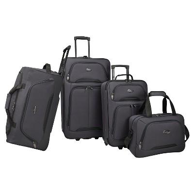 U.S. Traveler Luggage Set - Charcoal