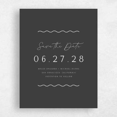 Dark Charcoal, Grey Wedding Save the Date - Molnar Portrait
