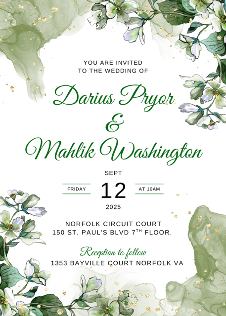 The Wedding Website of Darius Pryor and Mahlik Washington