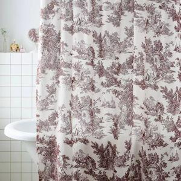 Frog Toile Patterned Shower Curtain