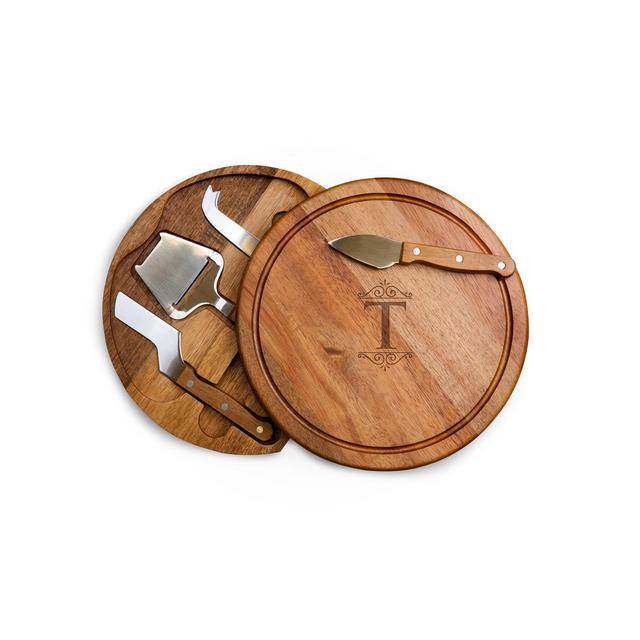 Toscana Monogram Circo Cheese Cutting Board Tools Set