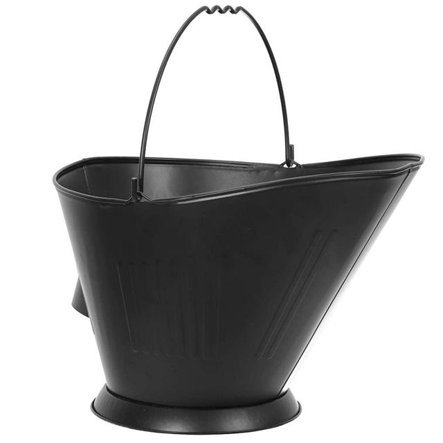 Nouva Galvanized Ash Bucket, Metal Hot Wood Ash Carrier for Fireplace Firepit Wood Burning Stoves w/Handle, Support Base