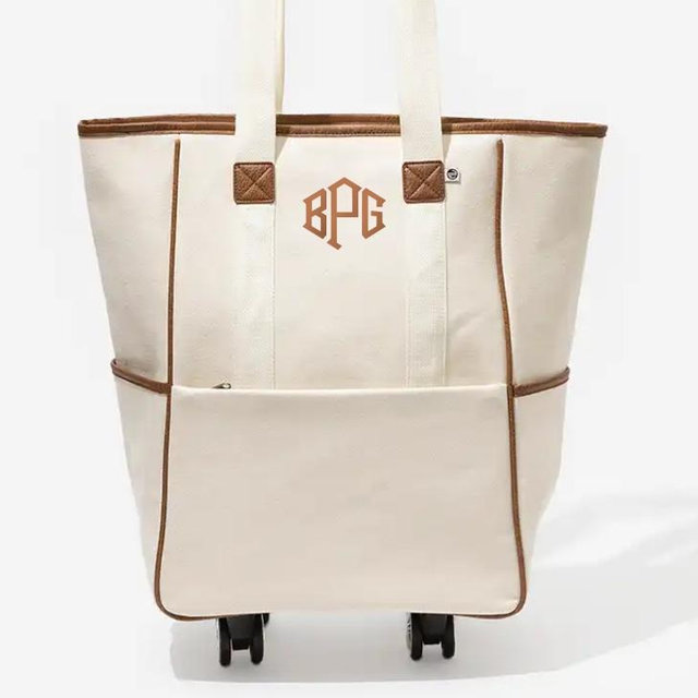 Monogrammed Rolling Tote