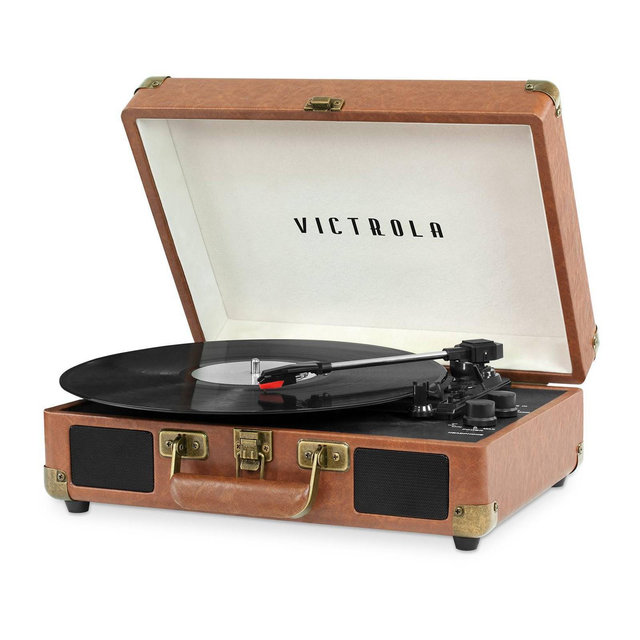 Victrola Journey 3-Speed Bluetooth Suitcase Record Player - Brown