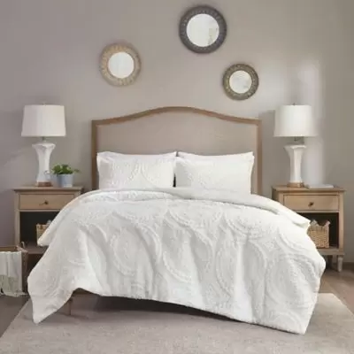 Color: Gray I Size: King I Madison Park Arya Medallion Ultra Plush Comforter King
