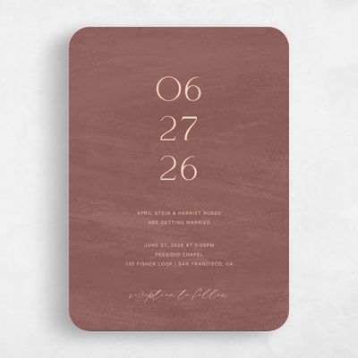 Brown Rounded Wedding Invitation - Belanger Classic