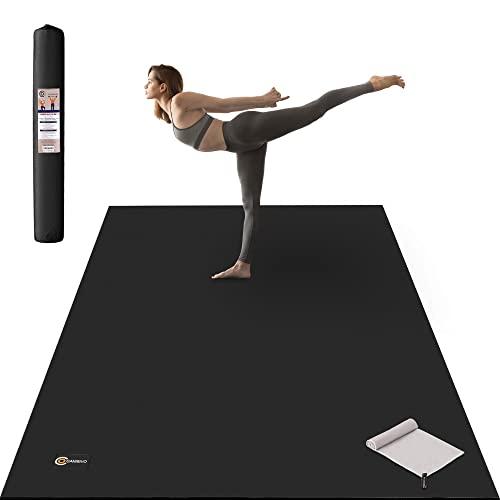 CAMBIVO Large Yoga Mat, Wide Exercise Mat 6'x 4'x 8 mm (72"x 48") Extra Thick Non Slip Workout Mat for Pilates Stretching Home Workout Gym, Use Without Shoes