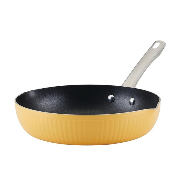 Farberware Style Nonstick Cookware Frying Pan/Skillet with Pour Spouts, Dishwasher Safe, 11.25 Inch - Yellow