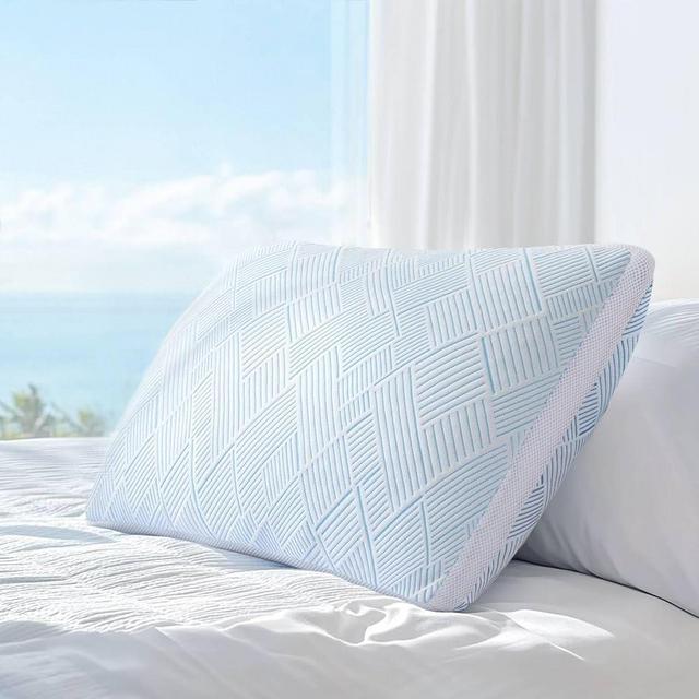 Shredded Memory Foam Cooling Soft Bamboo Viscose Pillow Queen Size, Adjustable Hypoallergenic Hotel Quality Bed Pillow for Side, Stomach or Back Sleeper, Oeko-TEX Certified