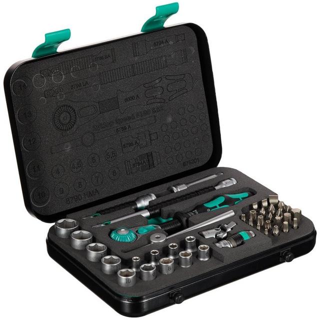 Wera 8100 SA 2 Zyklop 1/4" Metric Ratchet Set, 42-Pieces